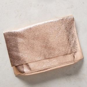 Rose Gold Leather Clutch